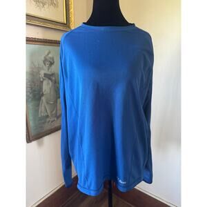 L.L.Bean Lightweight Performance Shirt Blue Long Sleeve Athletic L Hiking Shirt